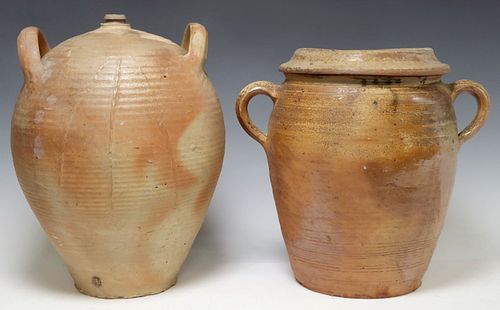 (2) FRENCH PROVINCIAL STONEWARE OIL