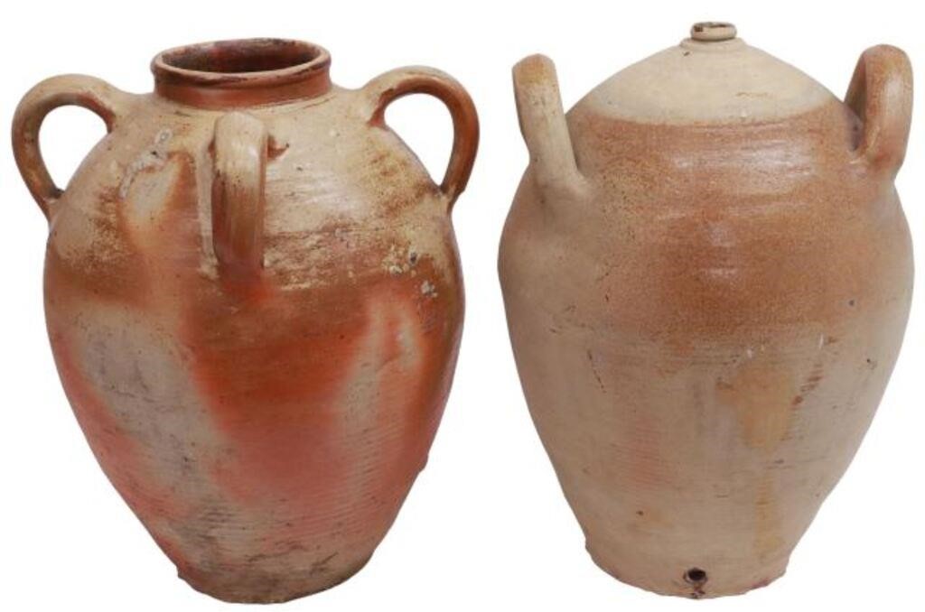 (2) FRENCH PROVINCIAL STONEWARE OIL