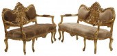(2) FRENCH REGENCE STYLE GILTW