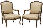 (2) FRENCH REGENCE STYLE LEATH