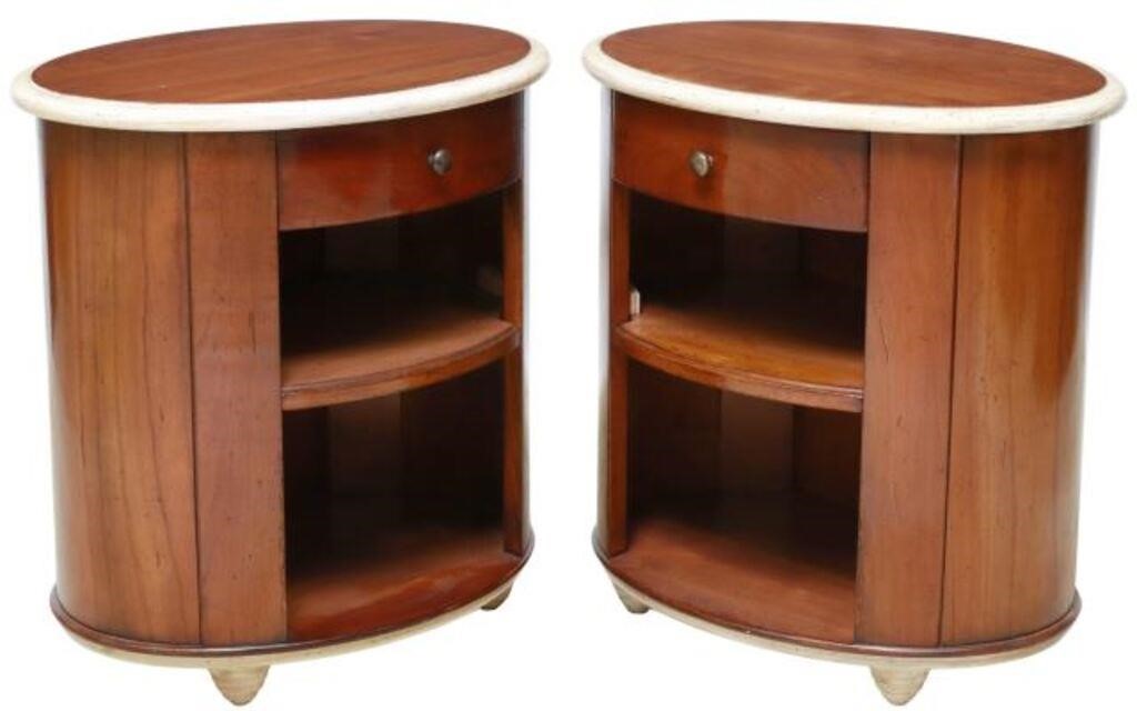 (2) FRENCH ROCHE BOBOIS FRUITWOOD