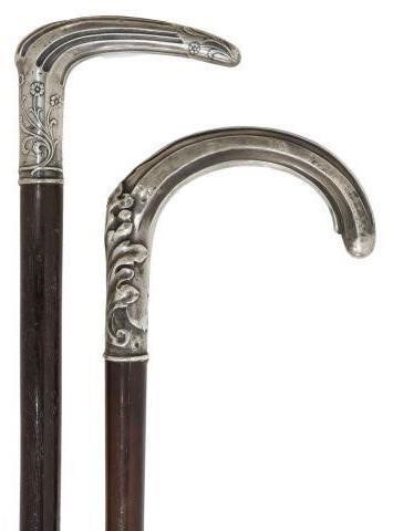 (2) FRENCH SILVER-HANDLED CANES