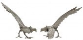 (2) FRENCH SILVERED METAL FIGH