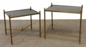 (2) FRENCH SMOKED GLASS TOP NE