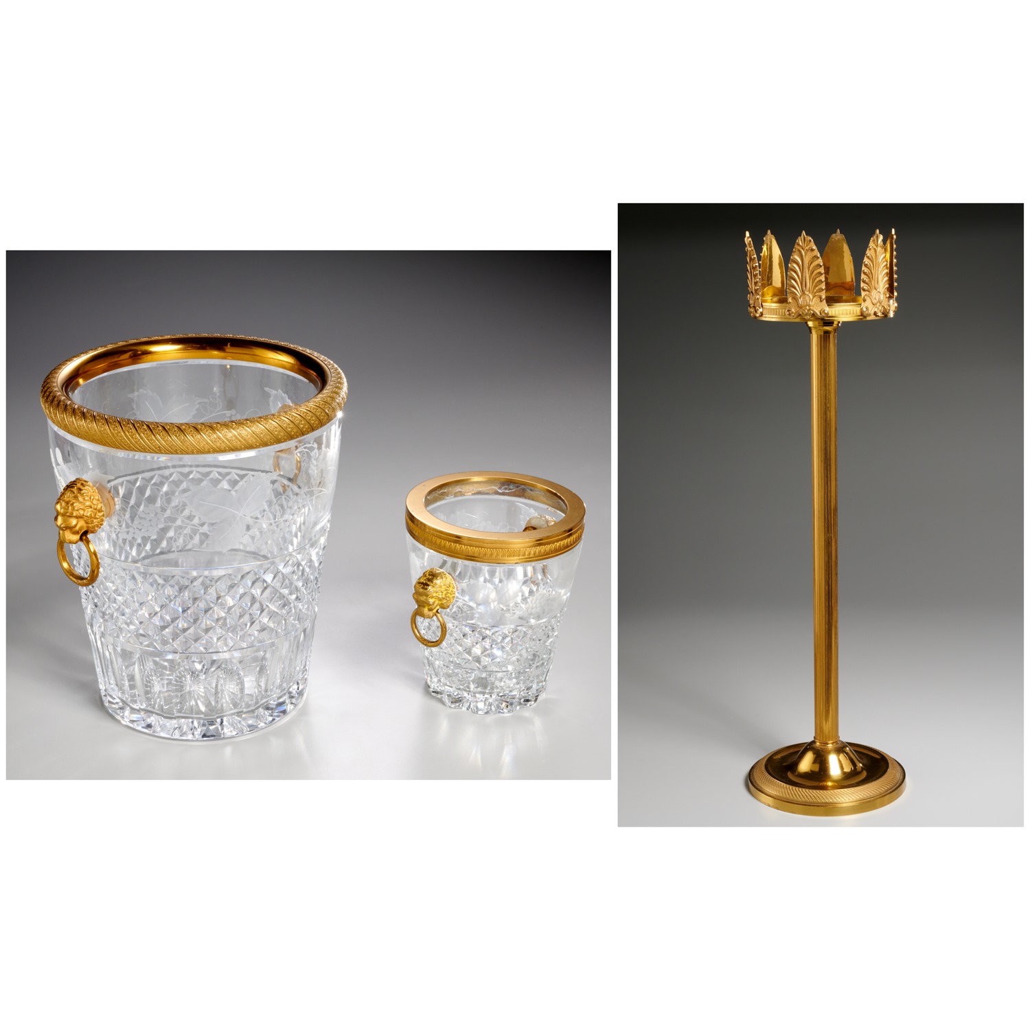 (2) FRENCH STYLE CRYSTAL BOTTLE
