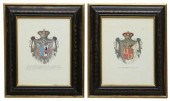 (2) FRENCH STYLE HERALDIC COAT
