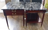 2 FRENCH STYLE MARBLE TOP BEDR