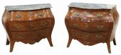 (2) FRENCH STYLE MARBLE-TOP BO