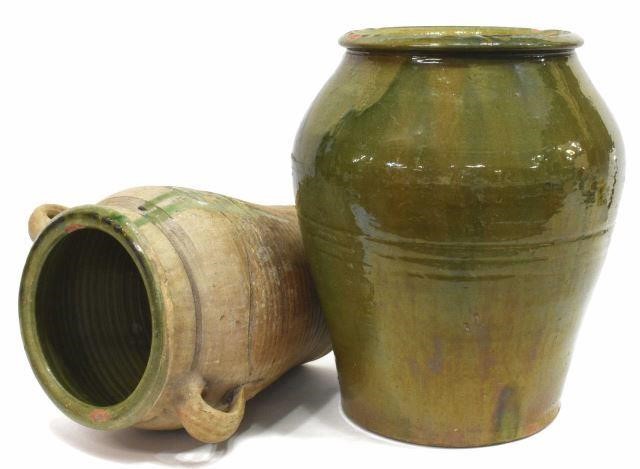 (2) FRENCH TERRACOTTA POTS / JARS