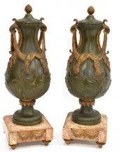(2) FRENCH URN-FORM GARNITURES