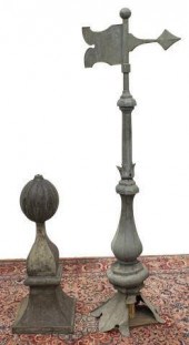 (2) FRENCH ZINC ROOF FINIALS O