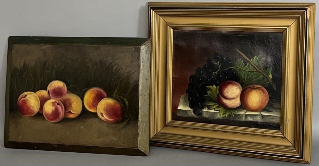 2 FRUIT PAINTINGS CA. 1900; ONE