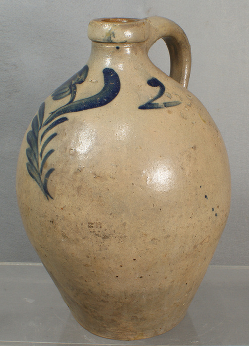 2 gal blue decorated stoneware