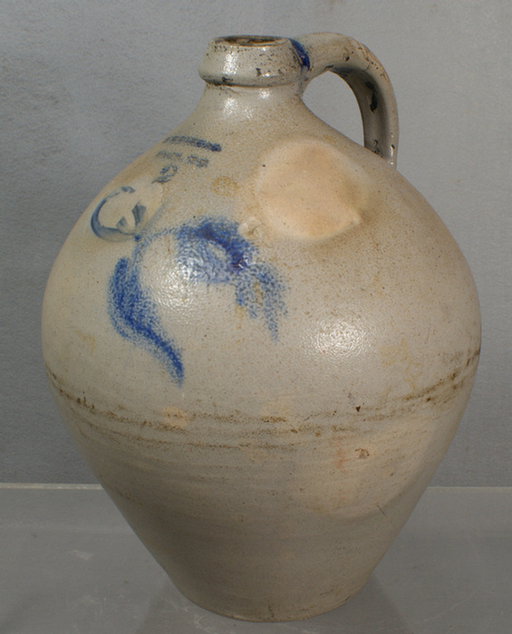 2 gal blue decorated stoneware