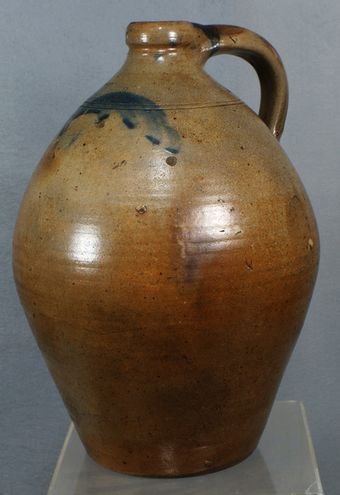 2 gallon blue decorated ovoid