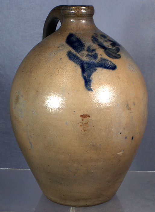 2 gallon blue decorated ovoid