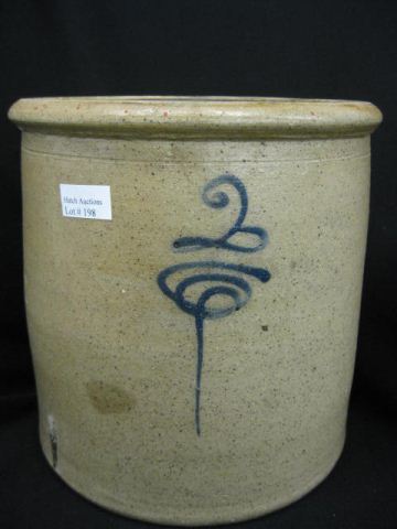 2 Gallon Blue Decorated Stoneware