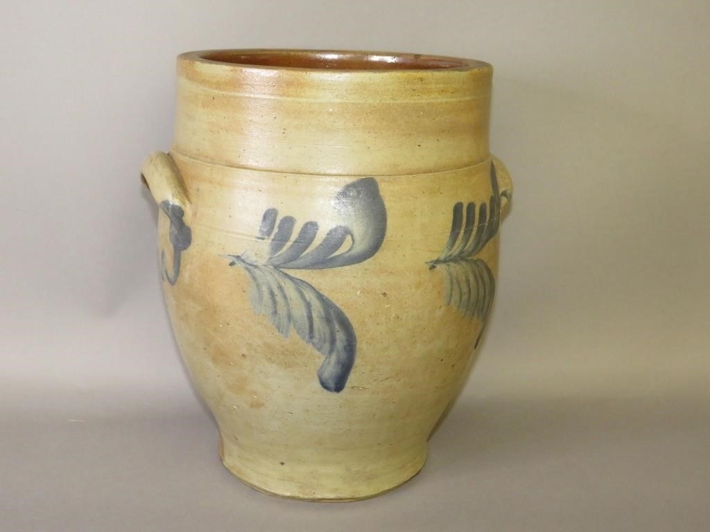 2 GALLON COBALT DECORATED STONEWARE