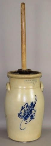 2 GALLON COBALT DECORATED STON