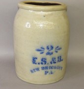 2 GALLON COBALT DECORATED STON