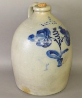 2 GALLON COBALT DECORATED STON