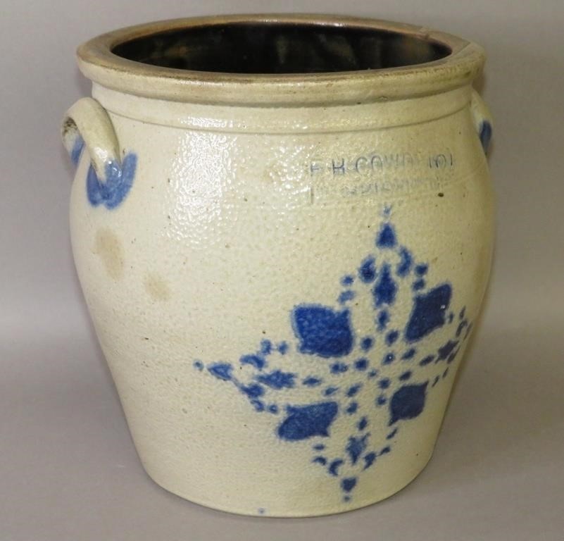 2 GALLON COBALT DECORATED STONEWARE