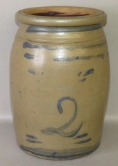 2 GALLON COBALT DECORATED STON