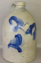 2 GALLON COBALT DECORATED STON