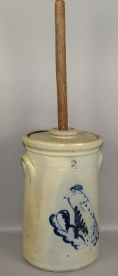 2 GALLON COBALT DECORATED STON