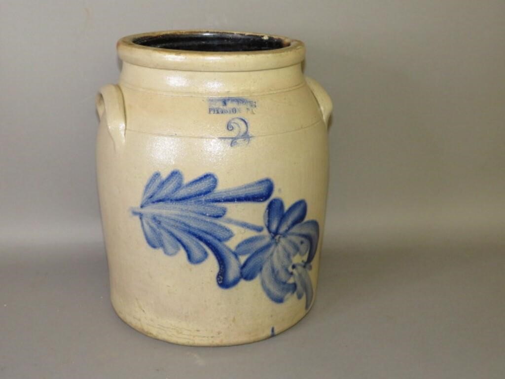 2 GALLON STONEWARE EVAN JONES