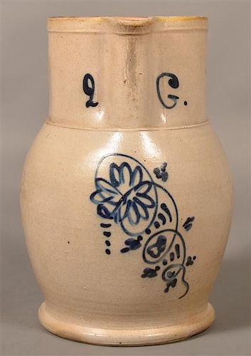 2 GALLON STONEWARE PITCHER W/