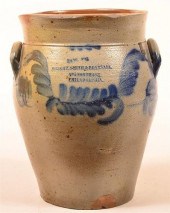 2 GALLON STONEWARE POTTERY ADV