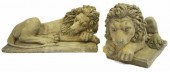(2) GARDEN STATUARY CAST STONE