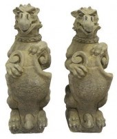 (2) GARDEN STATUARY CAST STONE