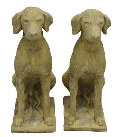 (2) GARDEN STATUARY CAST STONE