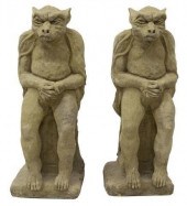 (2) GARDEN STATUARY CAST STONE