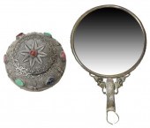 (2) GEM-SET SILVER FILIGREE BO