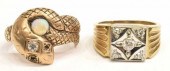 (2) GENTS ESTATE 10KT GOLD RIN
