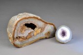(2) GEODES CUT IN HALF - AMETH