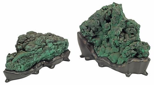 (2) GEOLOGICAL BOTRYOIDAL MALACHITE