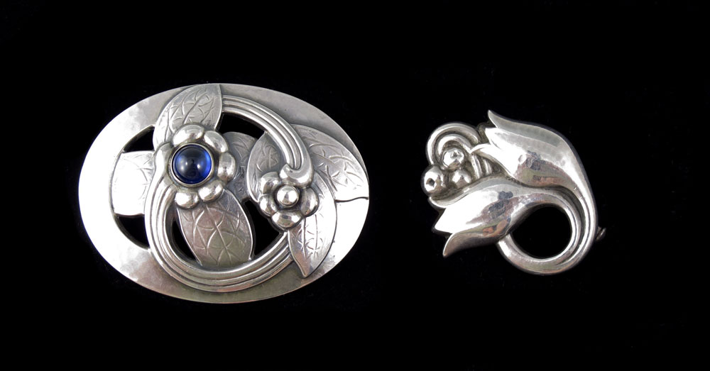 2 GEORG JENSEN BROOCHES / PINS:
