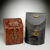 (2) GEORGE III LEATHER CLAD CU