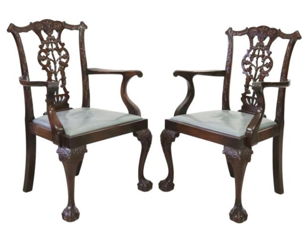 (2) GEORGE III STYLE CARVED