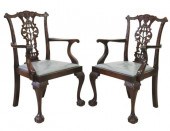 (2) GEORGE III STYLE CARVED MA