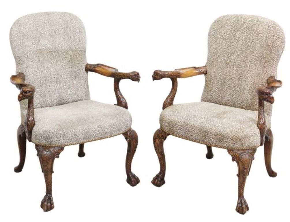 (2) GEORGE III STYLE CARVED