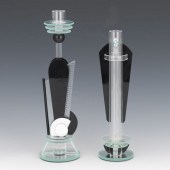 2 GEORGE PONZINI GLASS TABLE I