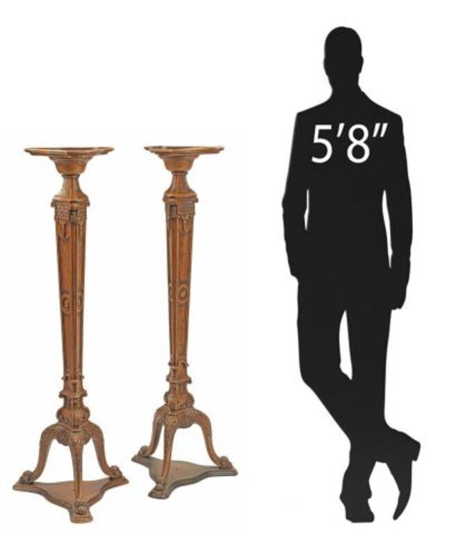 (2) GEORGIAN STYLE CARVED TRIPOD