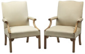 (2) GEORGIAN STYLE UPHOLSTERED