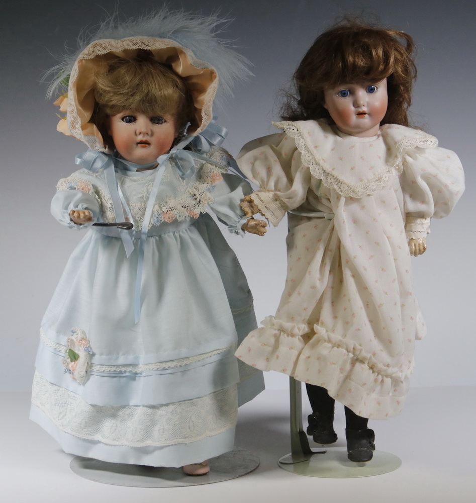 (2) GERMAN BISQUE HEAD DOLLS Lot of
