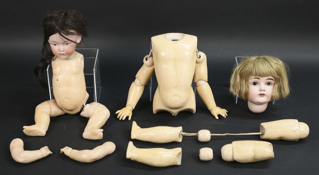 2 GERMAN BISQUE HEAD DOLLS